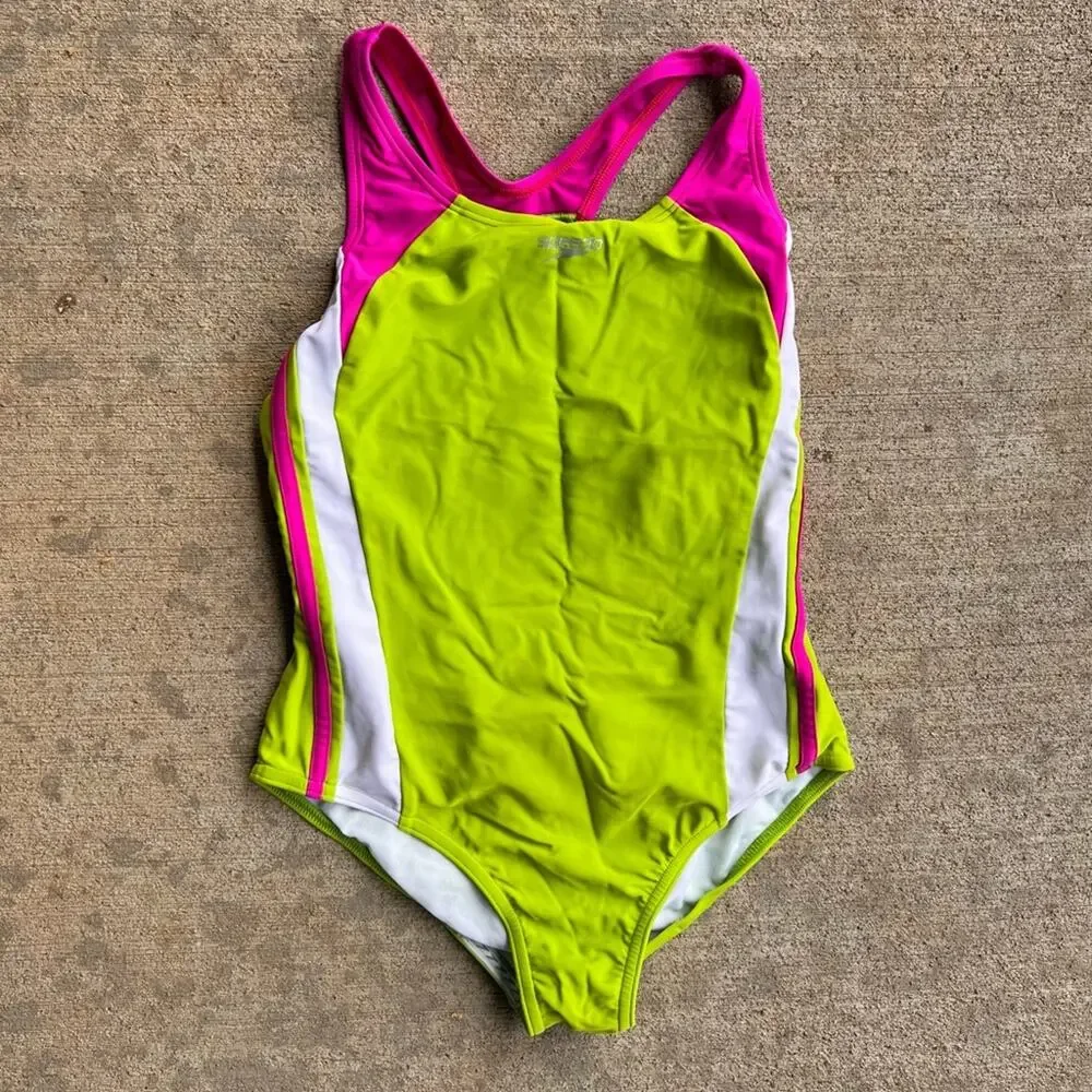 SPEEDO Girls Infinity Splice Xtra Life one piece swimsuit size 14